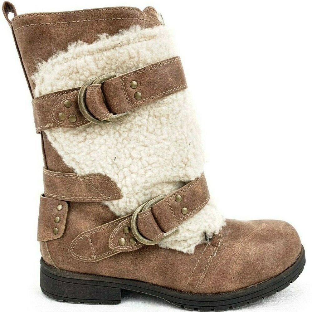 Sugar Julissa Cognac Fleece Accent Boot